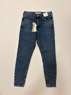 TopShop Jamie High Waisted Skinny Jeans in Medium Blue Denim Petite W28